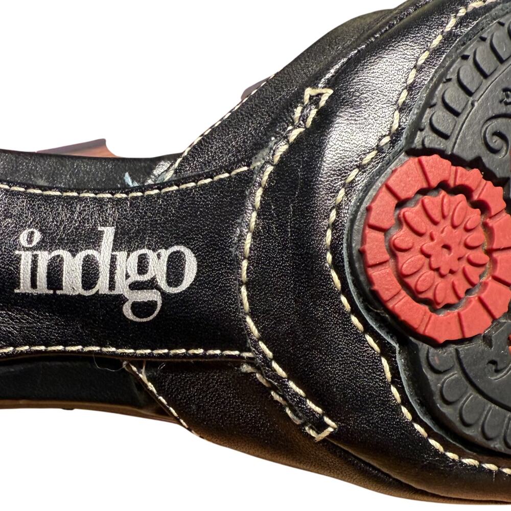 INDIGO by CLARKS Women's 8M Black Leather Slingback Heels Ankle Strap Pumps - Picture 10 of 13
